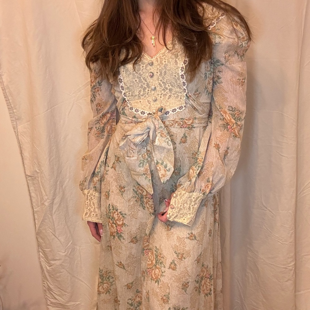 1960s Custom Prairie Wedding Dress- Rare, one of a kind - Picture 3 of 11